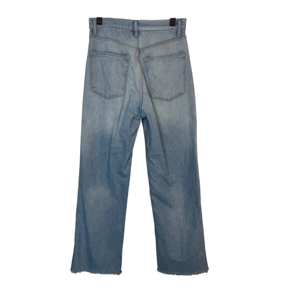 2/$30 ZARA Size 4 Light Blue Denim Jeans Frayed Hem - Picture 3 of 16